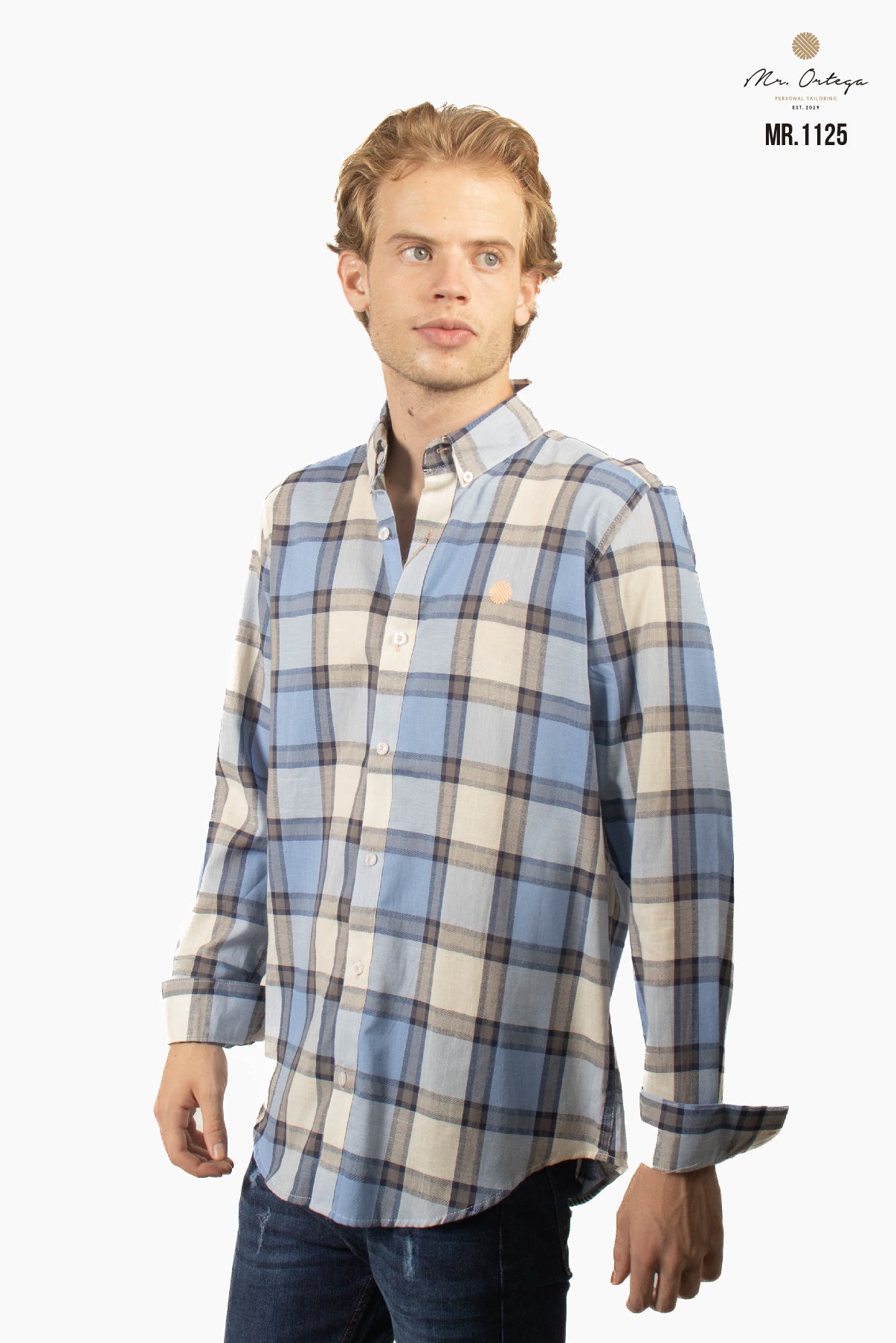 CAMISA CUADROS AZUL CELESTE