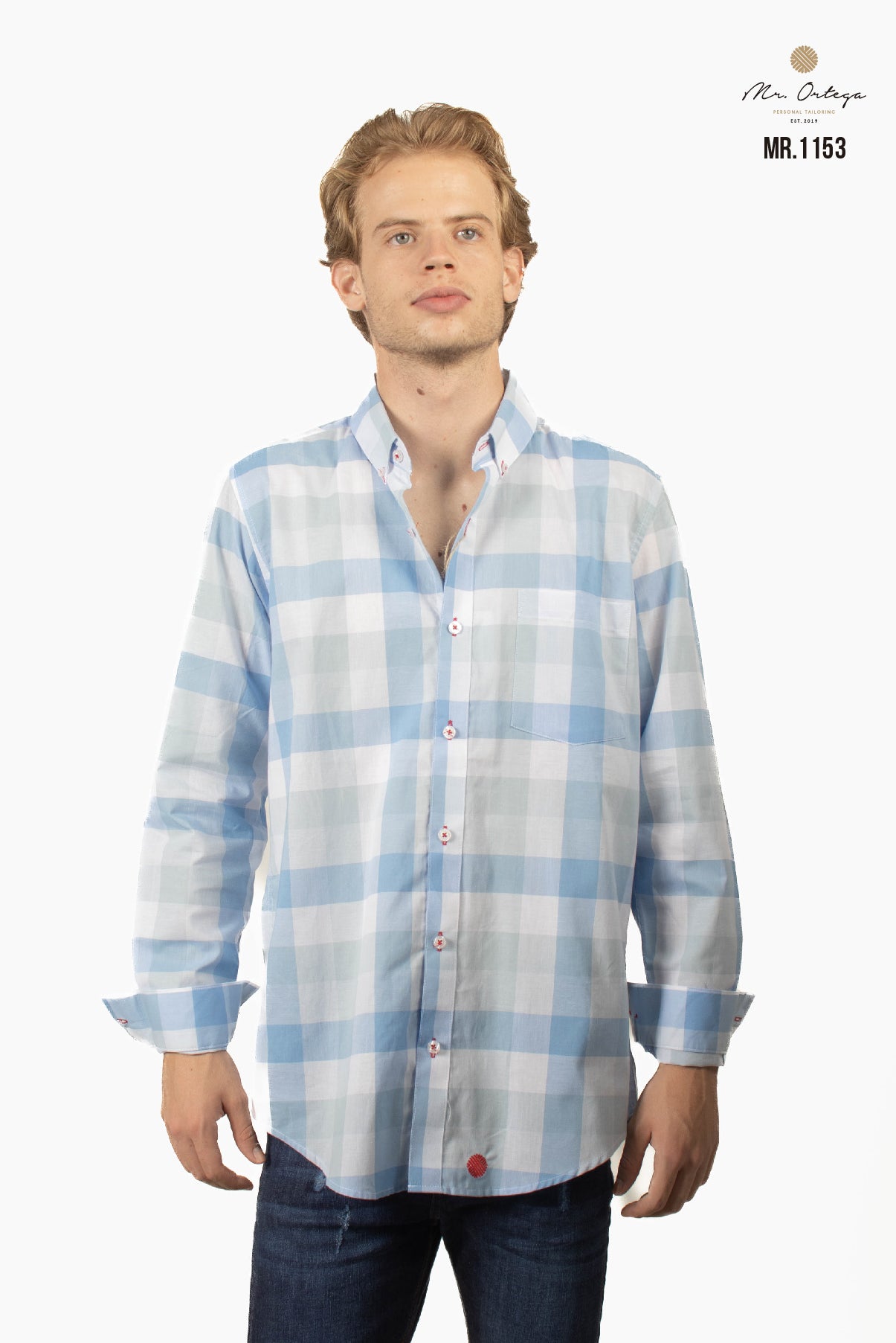 CAMISA CUADROS AZUL CIELO / BLANCO Y CELESTE