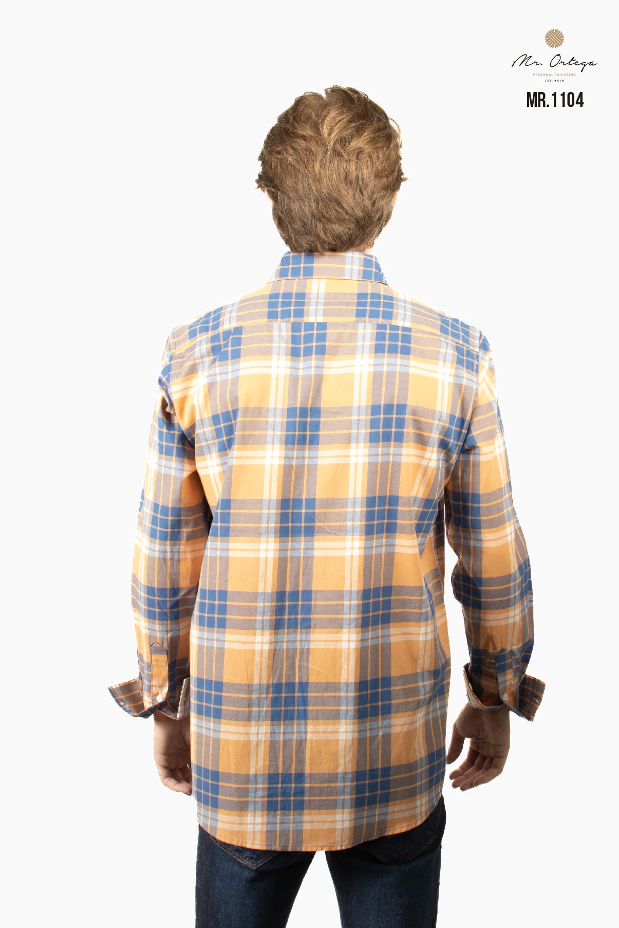 CAMISA CUADROS NARANJA CLARO