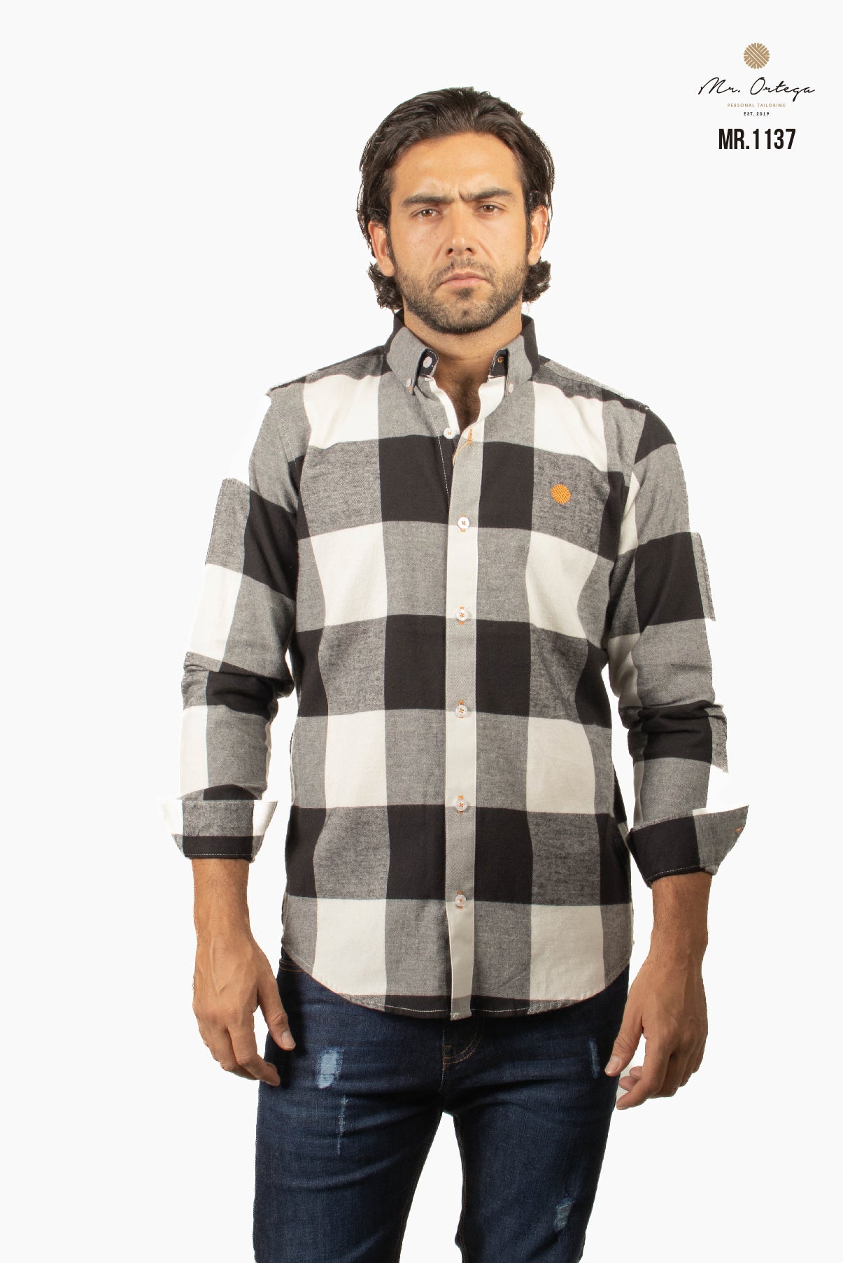 CAMISA CUADROS NEGRO / BLANCO