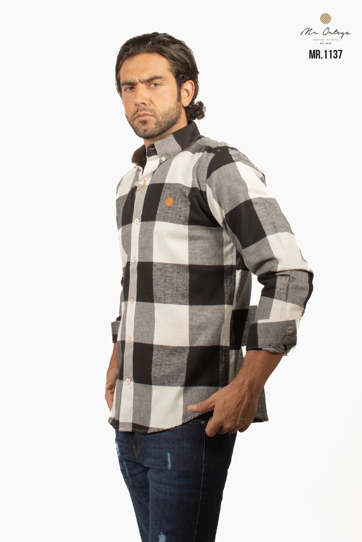 CAMISA CUADROS NEGRO / BLANCO
