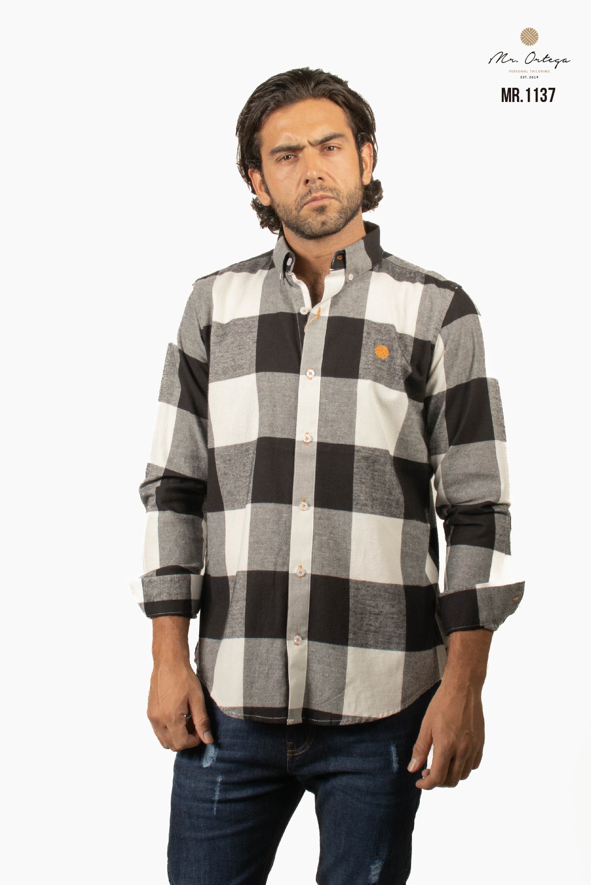 CAMISA CUADROS NEGRO / BLANCO
