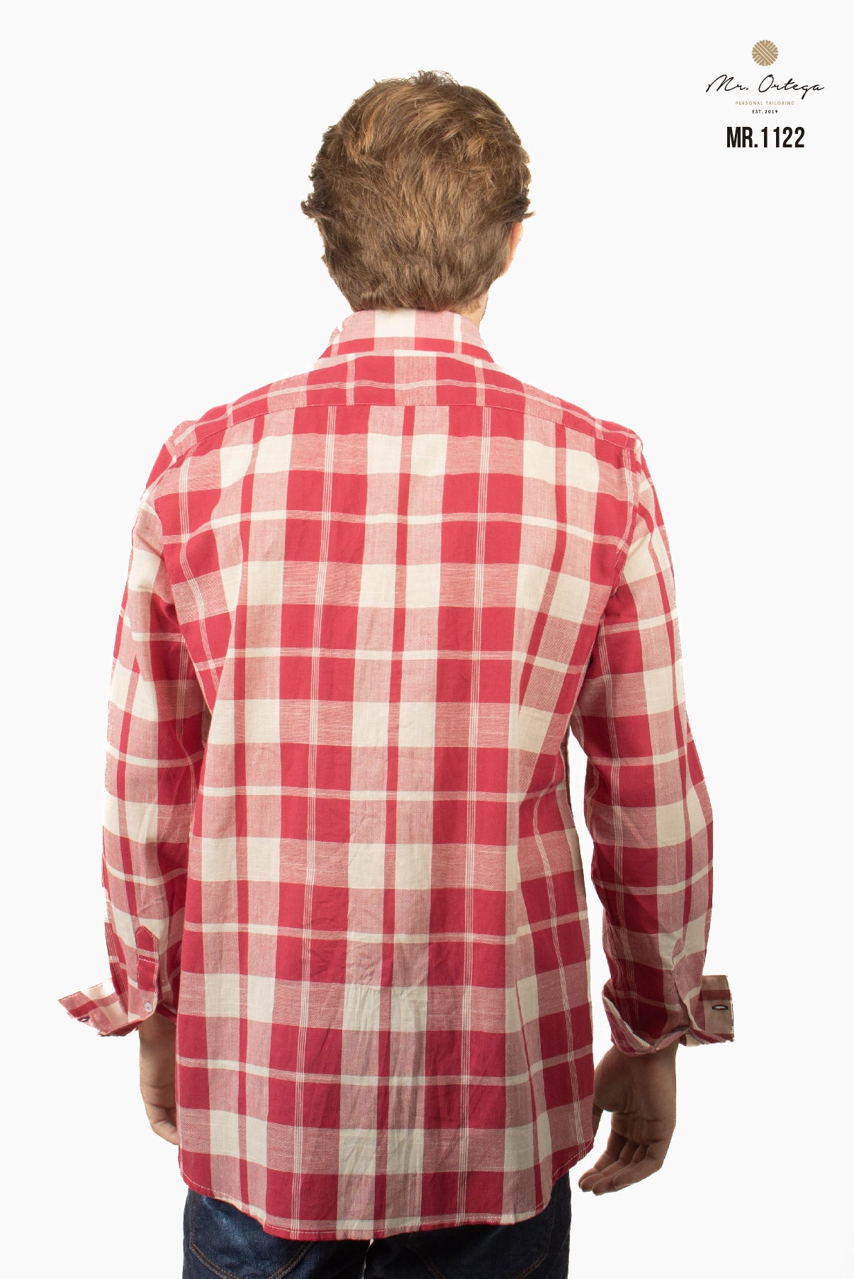 CAMISA CUADROS ROJA Y BEIGE