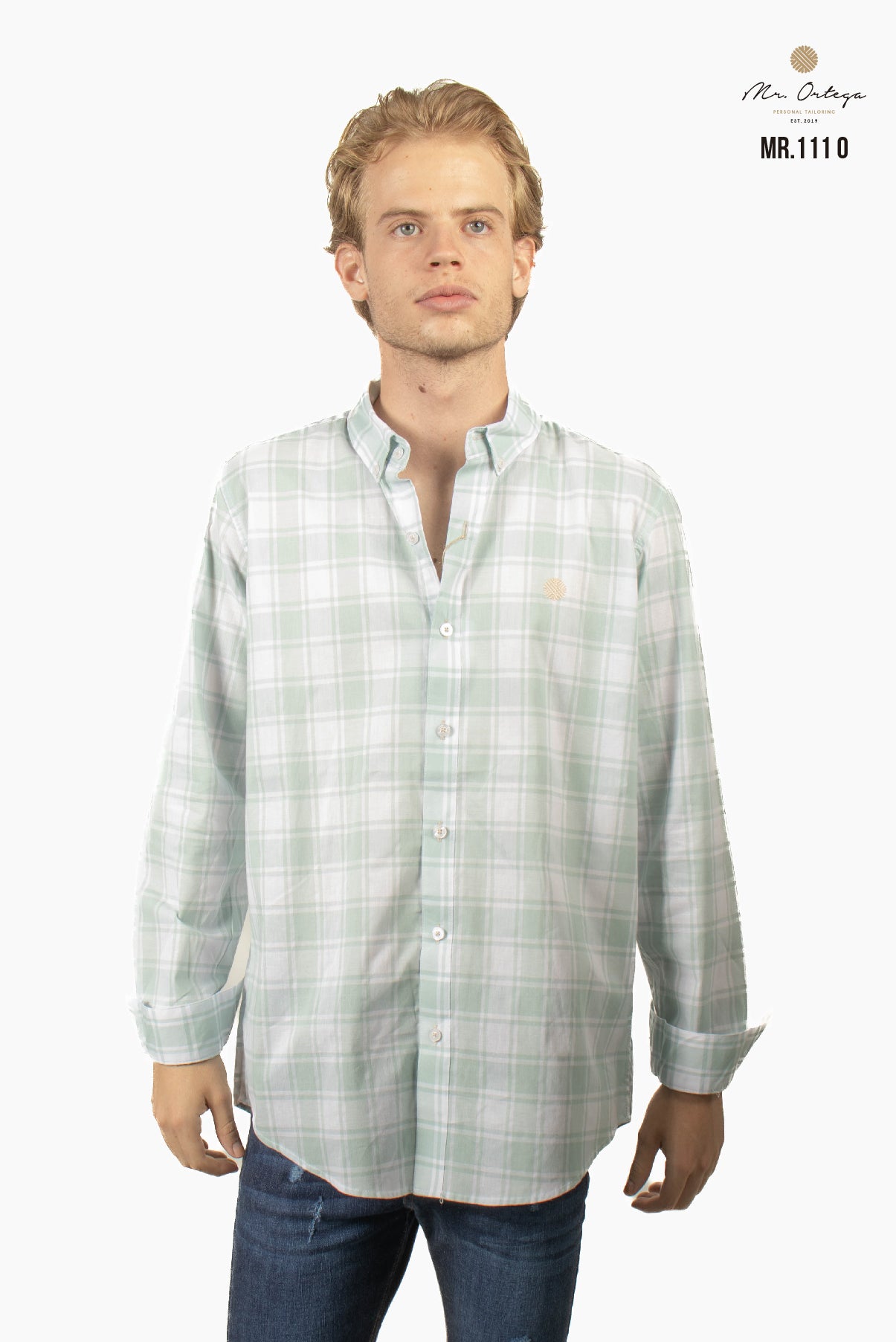 CAMISA CUADROS VERDE AGUA