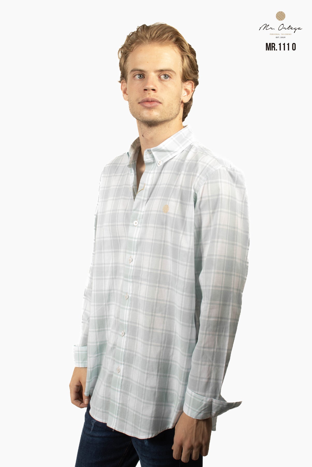CAMISA CUADROS VERDE AGUA