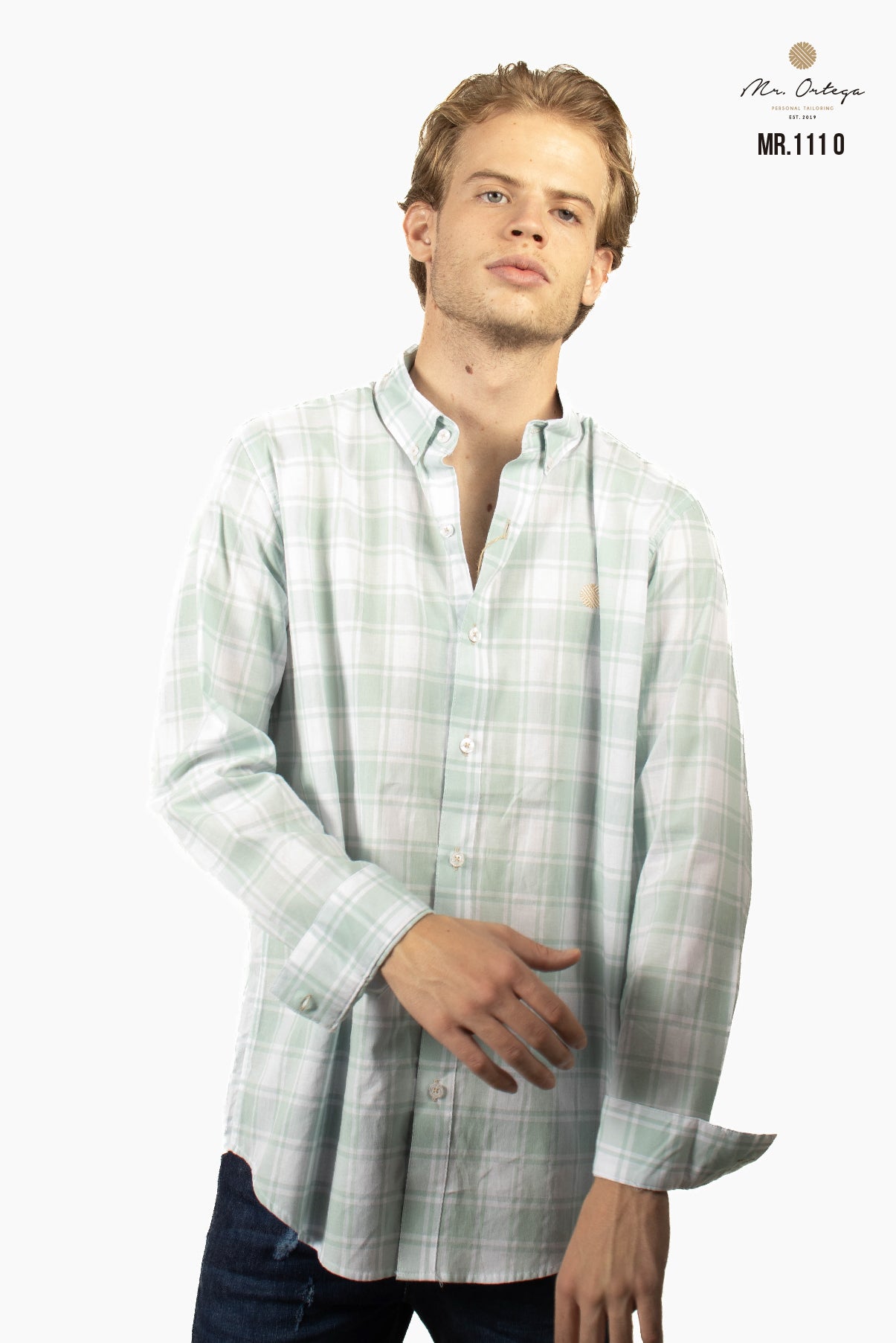 CAMISA CUADROS VERDE AGUA