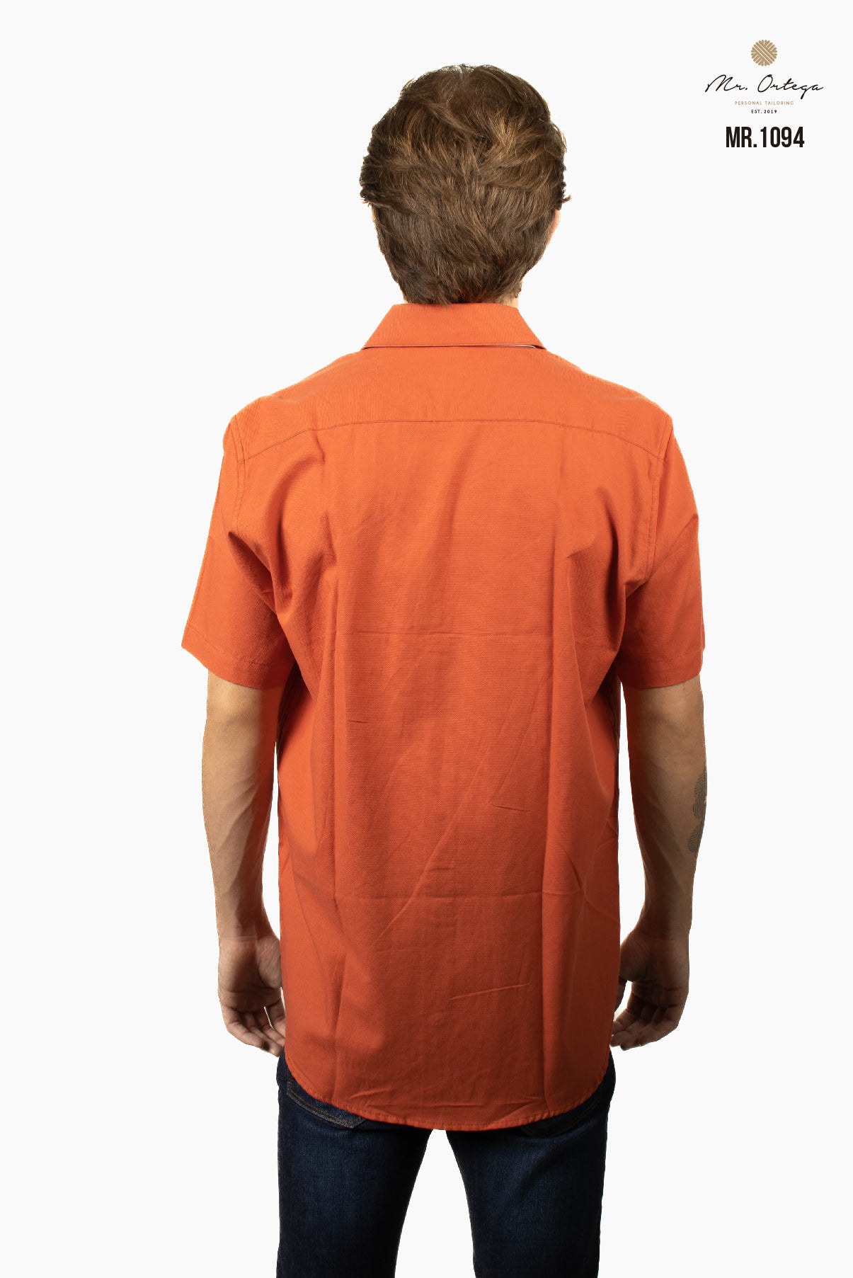 CAMISA LISA LADRILLO MANGA CORTA