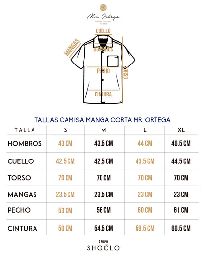 CAMISA LISA OCRE MANGA CORTA LOGOTIPO NEGRO