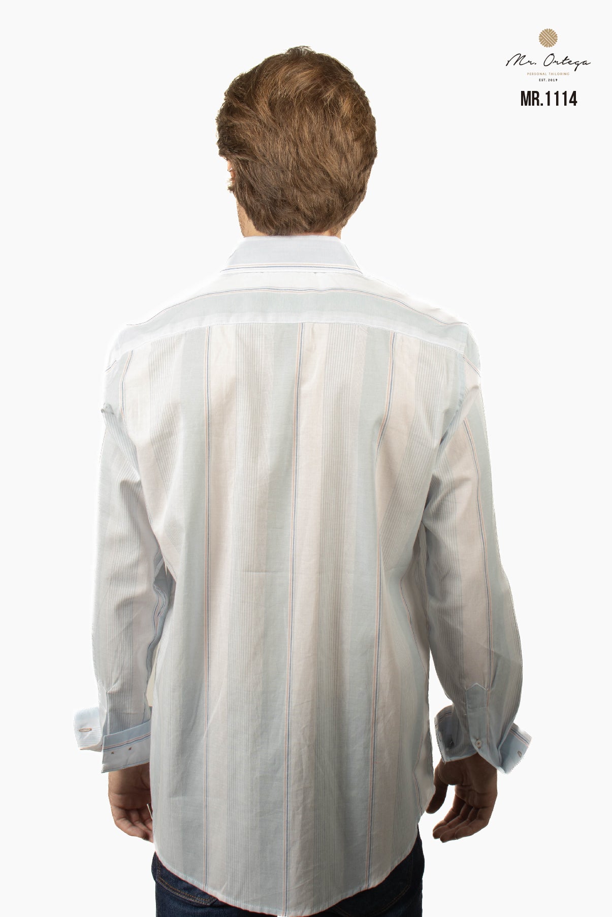 CAMISA RAYAS BLANCO / AZUL CIELO Y ROSA