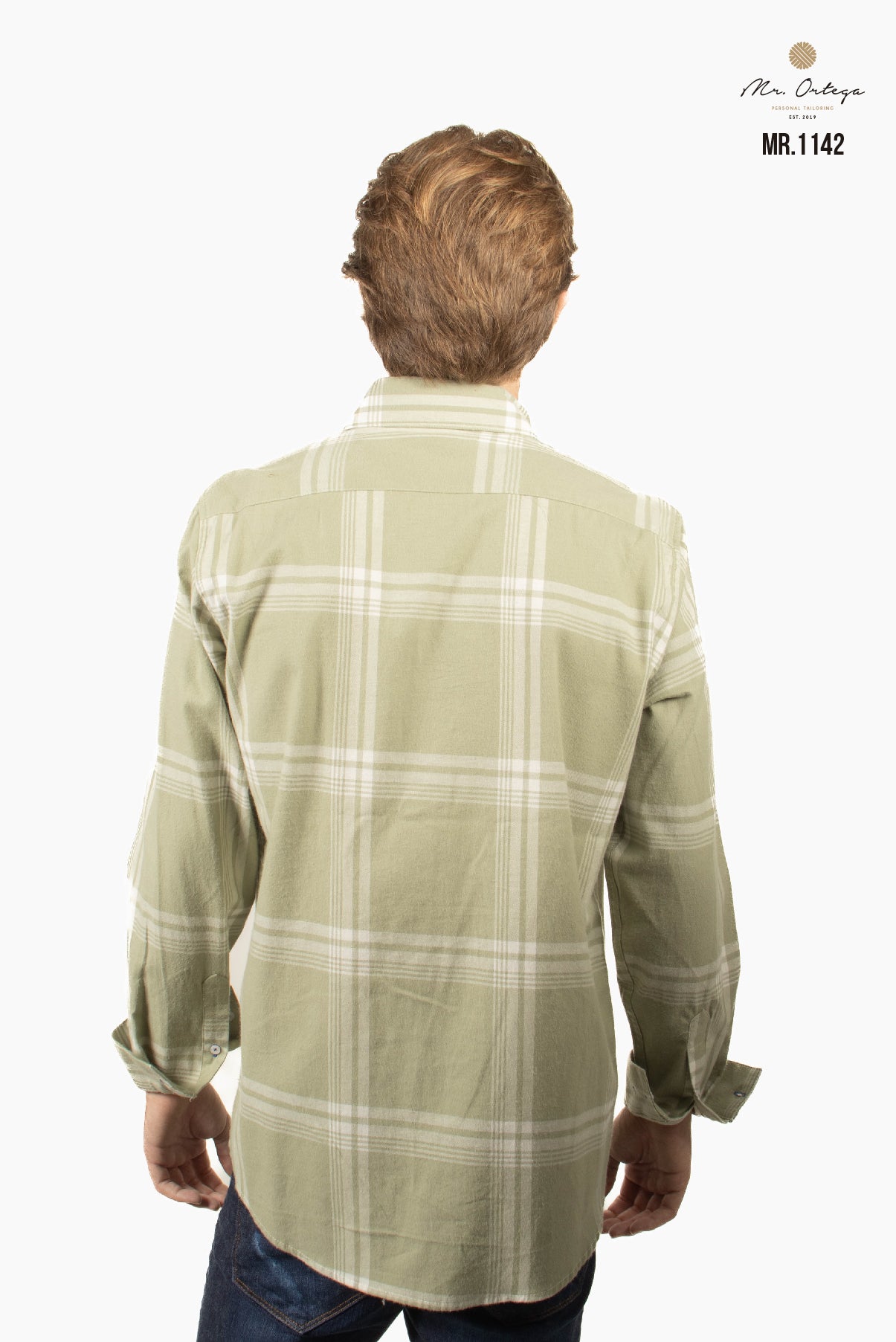 CAMISA VERDE CLARO FRANJAS BLANCAS