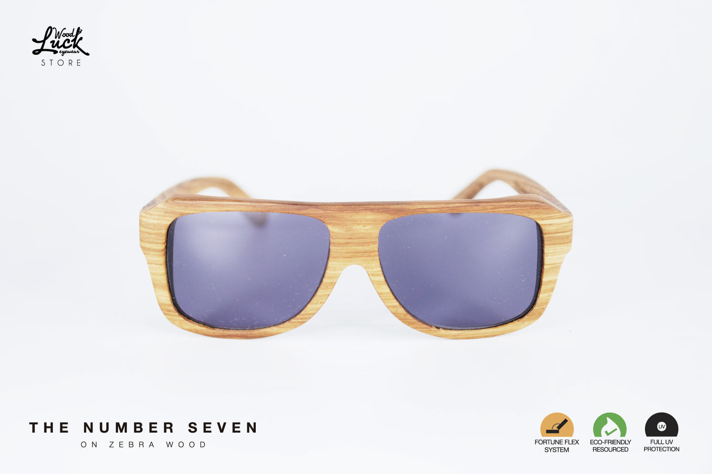 Lentes de Madera Number Seven Zebra Wood