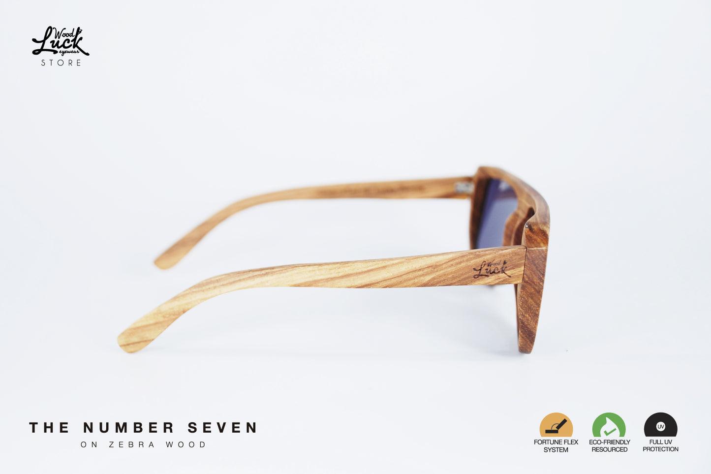 Lentes de Madera Number Seven Zebra Wood