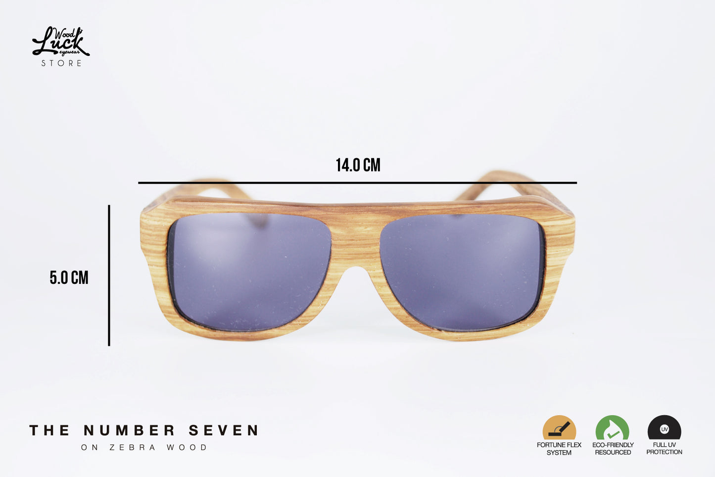 Lentes de Madera Number Seven Zebra Wood