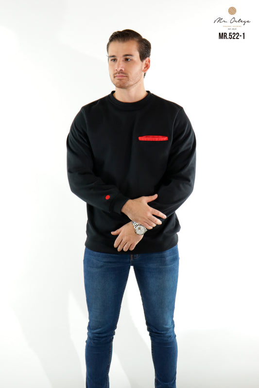 SUDADERA CUELLO REDONDO NEGRO