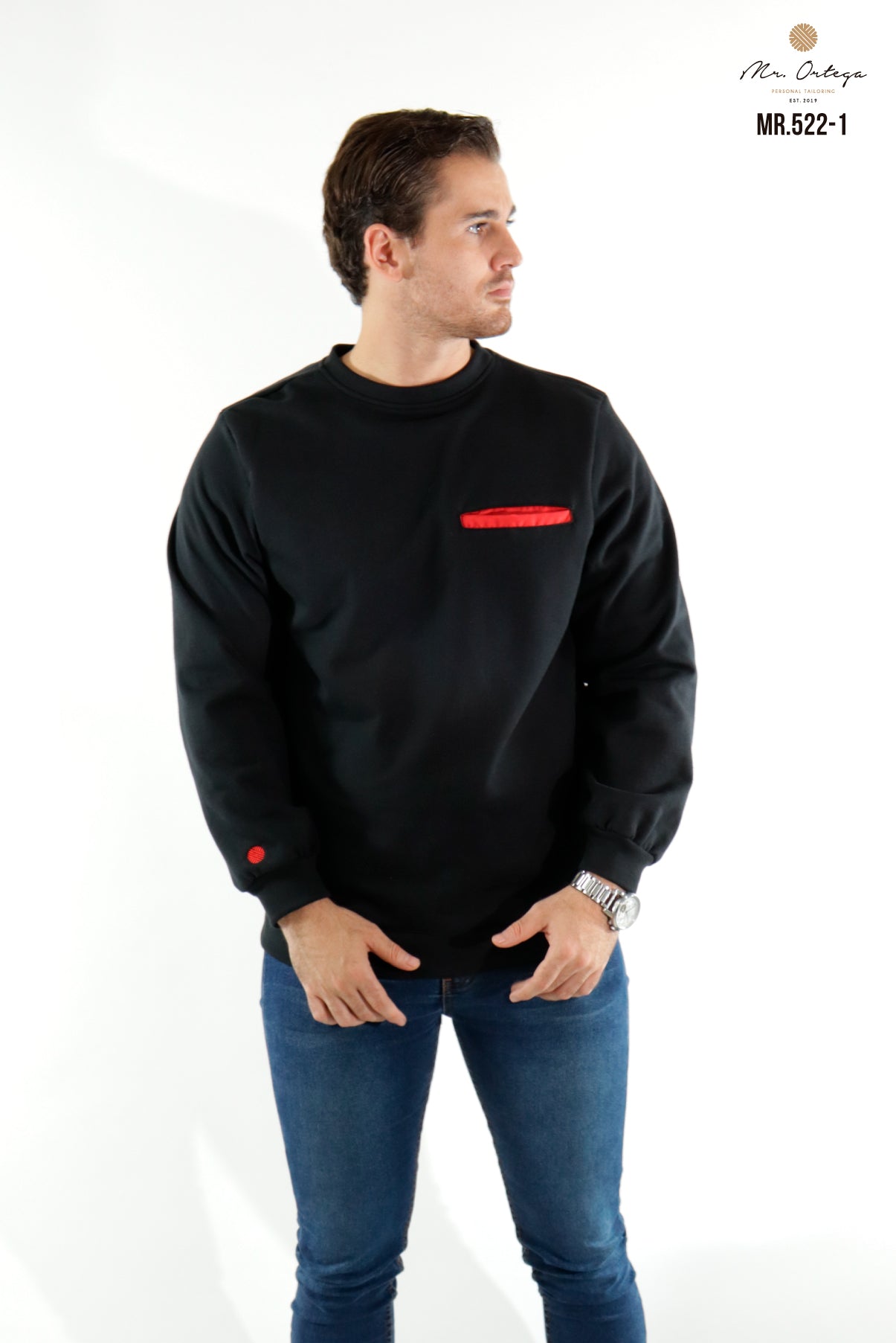 SUDADERA CUELLO REDONDO NEGRO