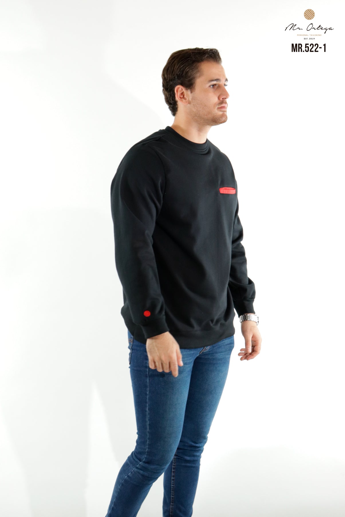 SUDADERA CUELLO REDONDO NEGRO