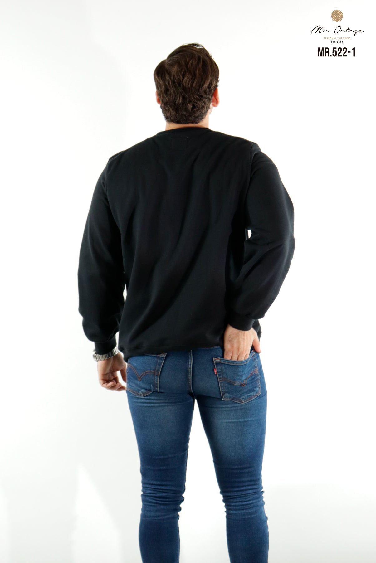 SUDADERA CUELLO REDONDO NEGRO